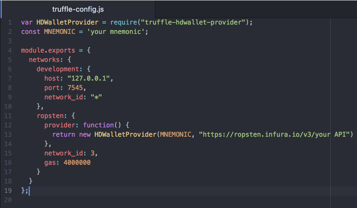 Truffle config